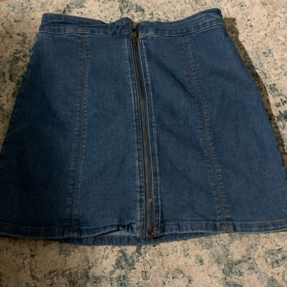 Forever 21 Blue and Gold A-line Mini Skirt Casual